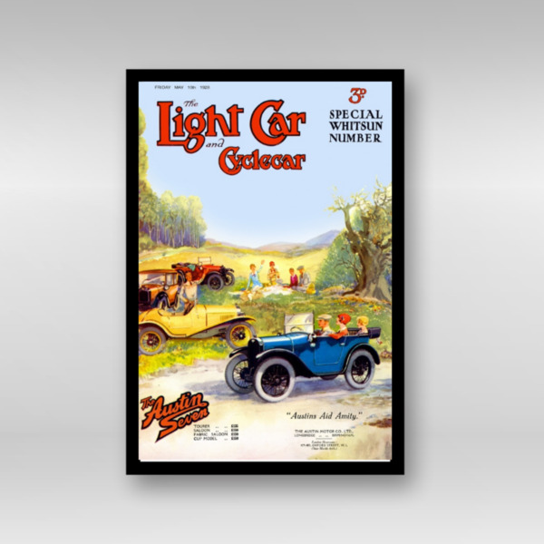 1928 Austin 7 Light Car Cover - Framed Art Print (Portrait)