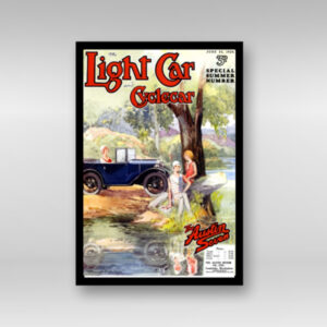 1929 Austin 7 by the River Light Car Cover - Framed Art Print (Portrait)