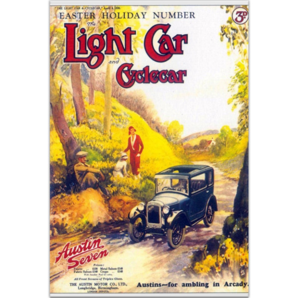 1930 Austin 7 Ambling Light Car Cover - Art Poster (Portrait)