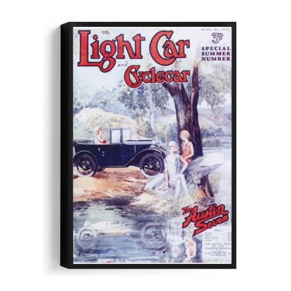 1927 Austin 7 Light Car Cover-2 - Framed Canvas 12"x18" (Portrait)