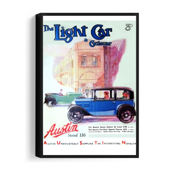 1933 Austin 7 Motor Show Light Car Cover - Framed Canvas 12"x18" (Portrait)