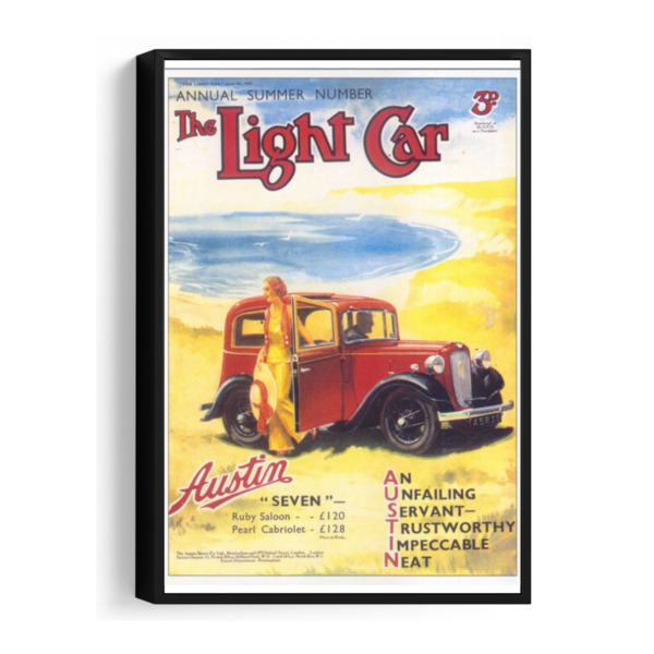 1935 Austin 7 Light Car Cover - Framed Canvas 12"x18" (Portrait)