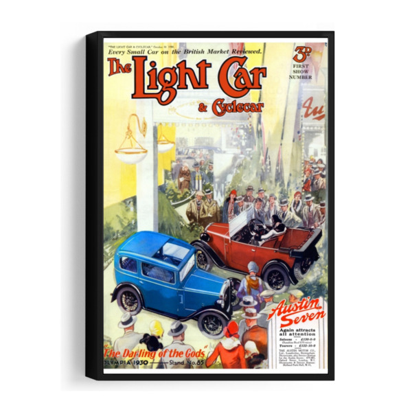 1930 Austin 7 Pair Light Car Cover-2 - Framed Canvas 12"x18" (Portrait)