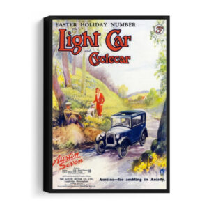 1930 Austin 7 Light Car Cover - Framed Canvas 12"x18" (Portrait)