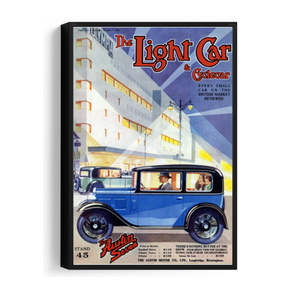 1932 Austin 7 Exhibition Light Car Cover - Framed Canvas 12"x18" (Portrait)