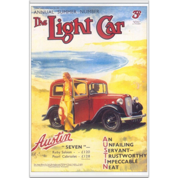 1935 Austin 7 Light Car Cover - Art Poster (Portrait)