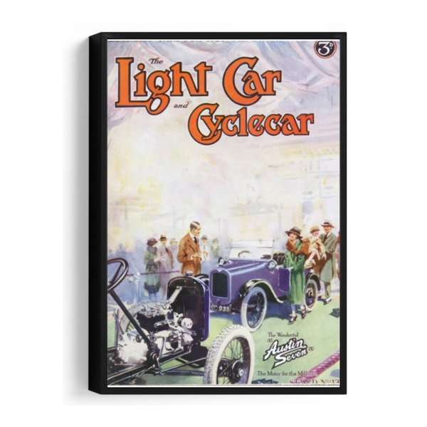 1923 Austin 7 Light Car Cover 1923 - Framed Canvas 12"x18" (Portrait)