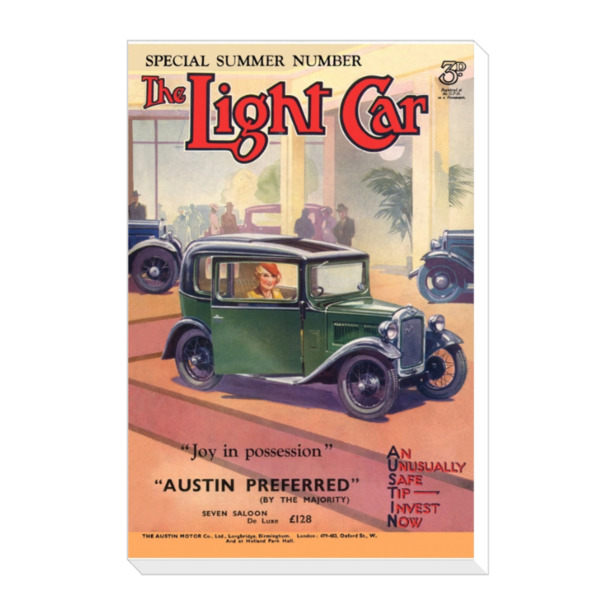 1931 Austin 7 Showroom Light Car Cover - Canvas Print 12"x18" (Portrait)