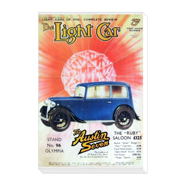 1935 Austin Ruby Light Car Cover - Canvas Print 12"x18" (Portrait)