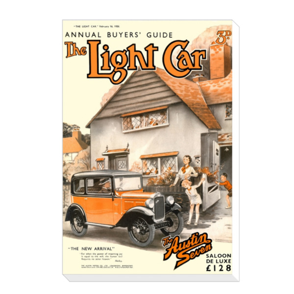 1934 Austin 7 De Luxe Light Car Cover - Canvas Print 12"x18" (Portrait)