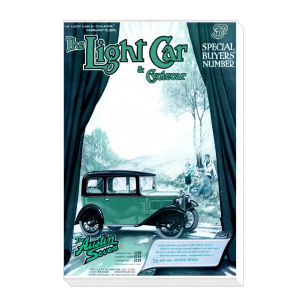 1932 Austin 7 Light Car Cover-2 - Canvas Print 12"x18" (Portrait)