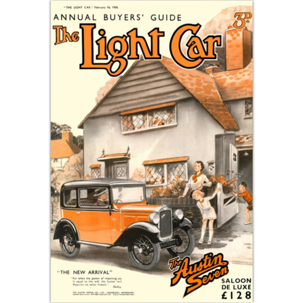 1934 Austin 7 De Luxe Light Car Cover - Art Poster (Portrait)