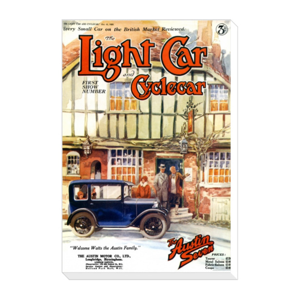 1929 Austin 7 Family Light Car Cover - Canvas Print 12"x18" (Portrait)