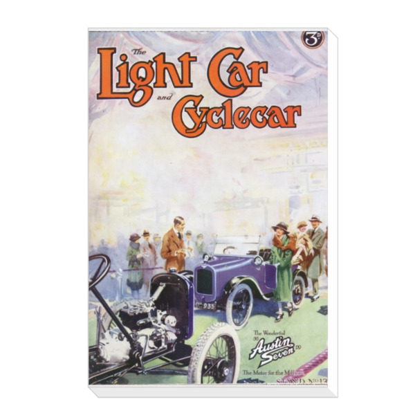 1923 Austin 7 Light Car Cover 1923 - Canvas Print 12"x18" (Portrait)