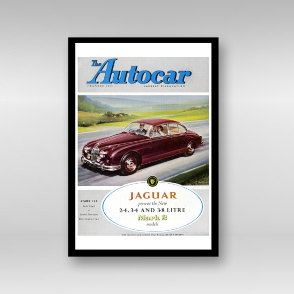 1959 Jaguar MK2 - Framed Art Print (Portrait)