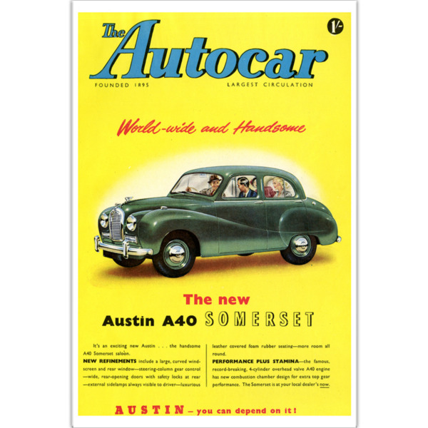 1951 Austin A40 Somerset - Art Poster (Portrait)