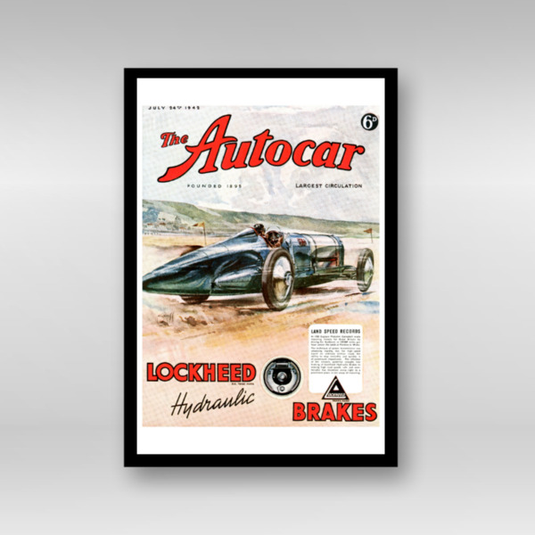 1942 Sir Malcolm Campbell Land Speed Record_ - Framed Art Print (Portrait)