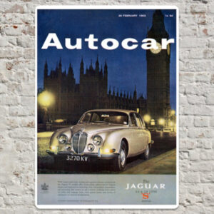 1965 Jaguar 3.4 & 3.6 Metal Plate Print 20cm x 30cm