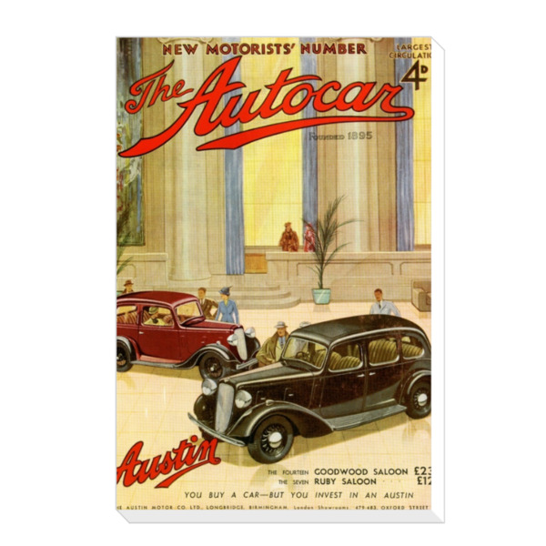 1937 Austin Seven and Austin Fourteen Goodwood Canvas Print 24"x36" 24" x 36"