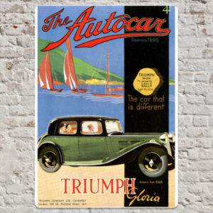 1934 Triumph Gloria Metal Plate Print 20cm x 30cm
