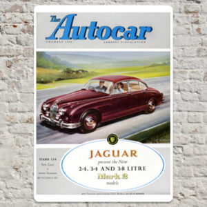 1959 Jaguar MK2 Metal Plate Print 20cm x 30cm