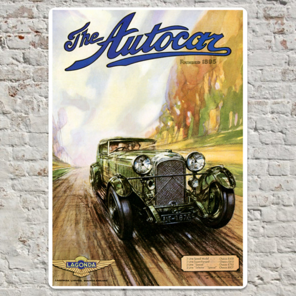 1931 Lagonda Metal Plate Print 20cm x 30cm