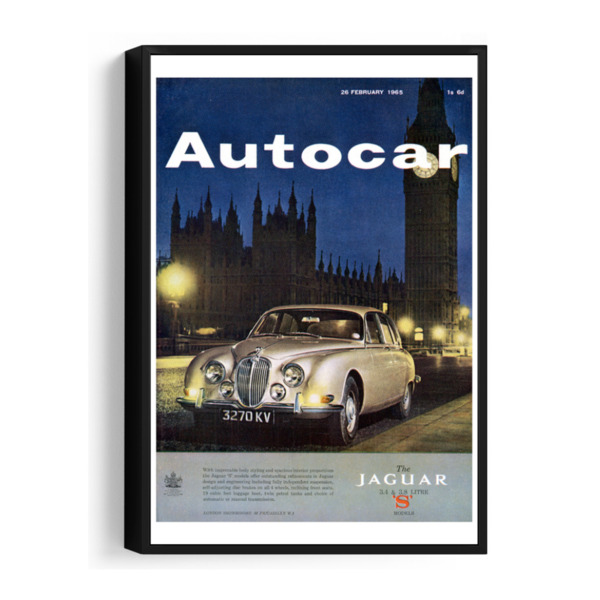 1965 Jaguar 3.4 & 3.6 Framed Canvas 24"x36" 24 x 36"