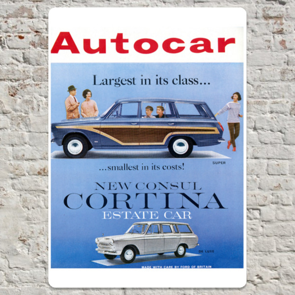 1963 Cortina Estate Metal Plate Print 20cm x 30cm