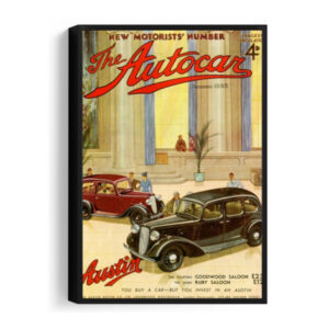 1937 Austin Seven and Austin Fourteen Goodwood Framed Canvas 24"x36" 24 x 36"