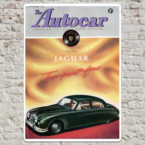 1955 Jaguar 2.4 Metal Plate Print 20cm x 30cm