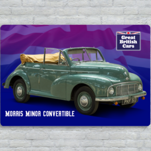 Morris Minor Convertible Metal Plate Print 30cm x 20cm