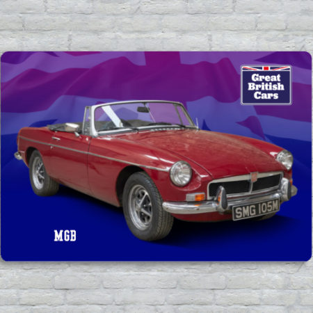 MGB Roadster Metal Plate Print 30cm x 20cm