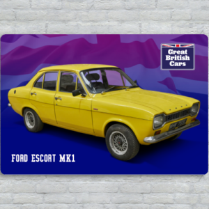 Ford Escort MK1 Metal Plate Print 30cm x 20cm