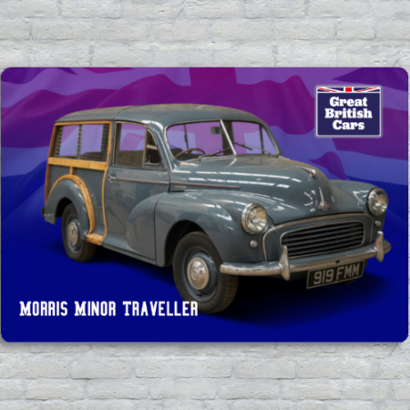 Morris Minor Traveller Metal Plate Print 30cm x 20cm