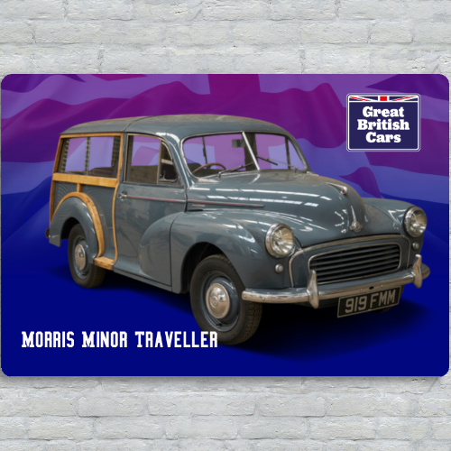 Morris Minor Traveller Metal Plate Print 30cm x 20cm