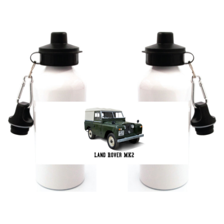 Land Rover MK2 Duo Lid Aluminium Water Bottle White