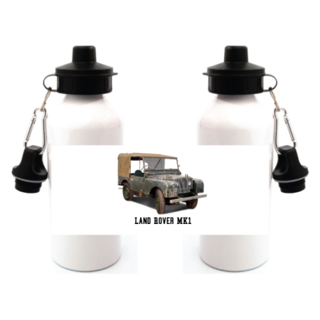 Land Rover MK1 Duo Lid Aluminium Water Bottle White