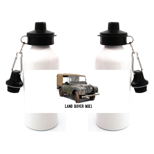 Land Rover MK1 Duo Lid Aluminium Water Bottle White