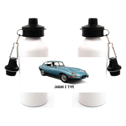 Jaguar E Type Duo Lid Aluminium Water Bottle White