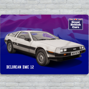 DeLorean DMC 12 Metal Plate Print 30cm x 20cm