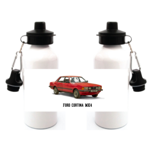 Ford Cortina MK4 Duo Lid Aluminium Water Bottle White