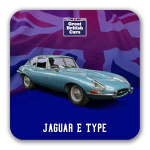 Jaguar E Type Square Coasters with Cork Back