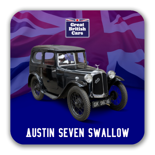 Austin Seven Swallow Square Coasters with Cork Back