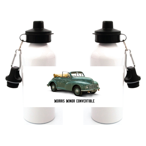 Morris Minor Convertible Duo Lid Aluminium Water Bottle White