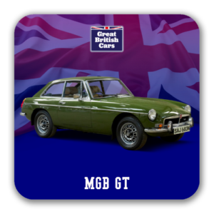 MGB GT Square Coasters with Cork Back