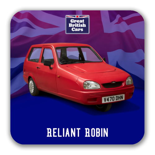 Reliant Robin Square Coasters with Cork Back
