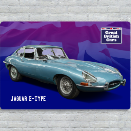 Jaguar E-Type Metal Plate Print 30cm x 20cm