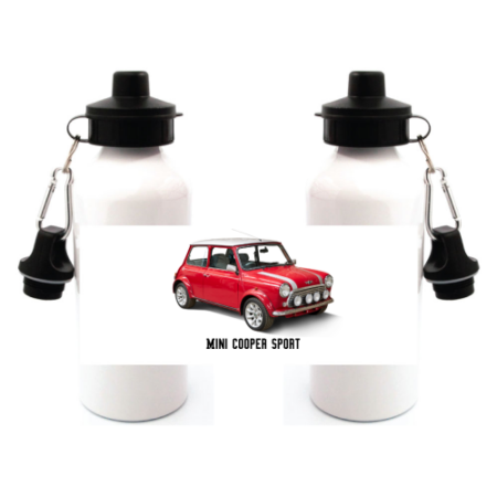 Mini Cooper Sport Duo Lid Aluminium Water Bottle White