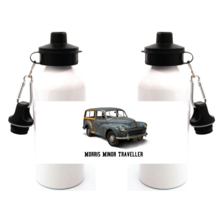 Morris Minor Traveller Duo Lid Aluminium Water Bottle White