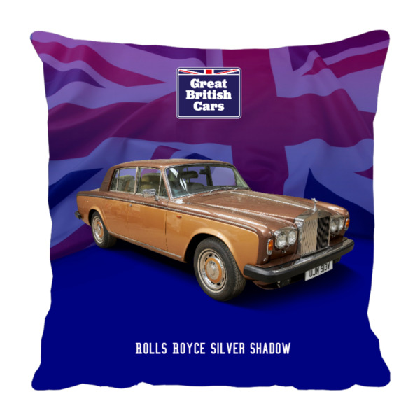 Rolls Royce Silver Shadow 18x18 Faux Suede Cushion with Stone Backing